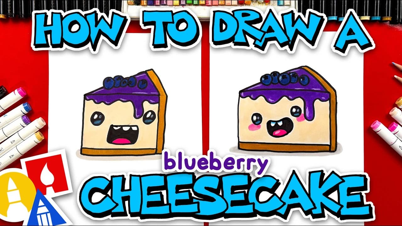 Preview of How To Draw A Funny Blueberry Cheesecake
