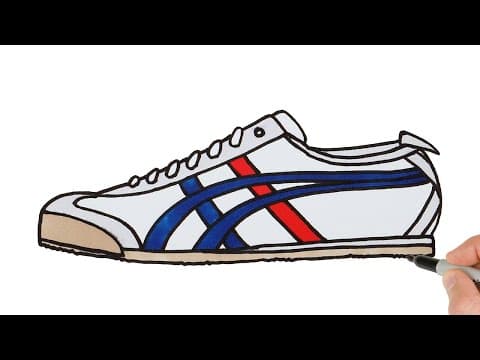 Preview of How to Draw Asics Onitsuka Tiger Shoes | Step-by-Step Tutorial!