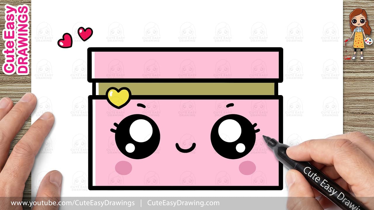 Preview of How to Draw a Cute Gift Box | Easy Kawaii Drawing for Kids & Toddlers!