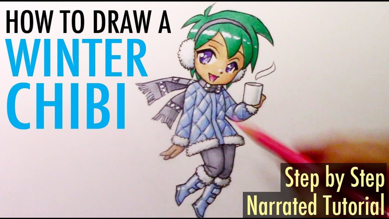Preview of How to Draw a Winter Chibi! Step-by-Step Narrated Tutorial