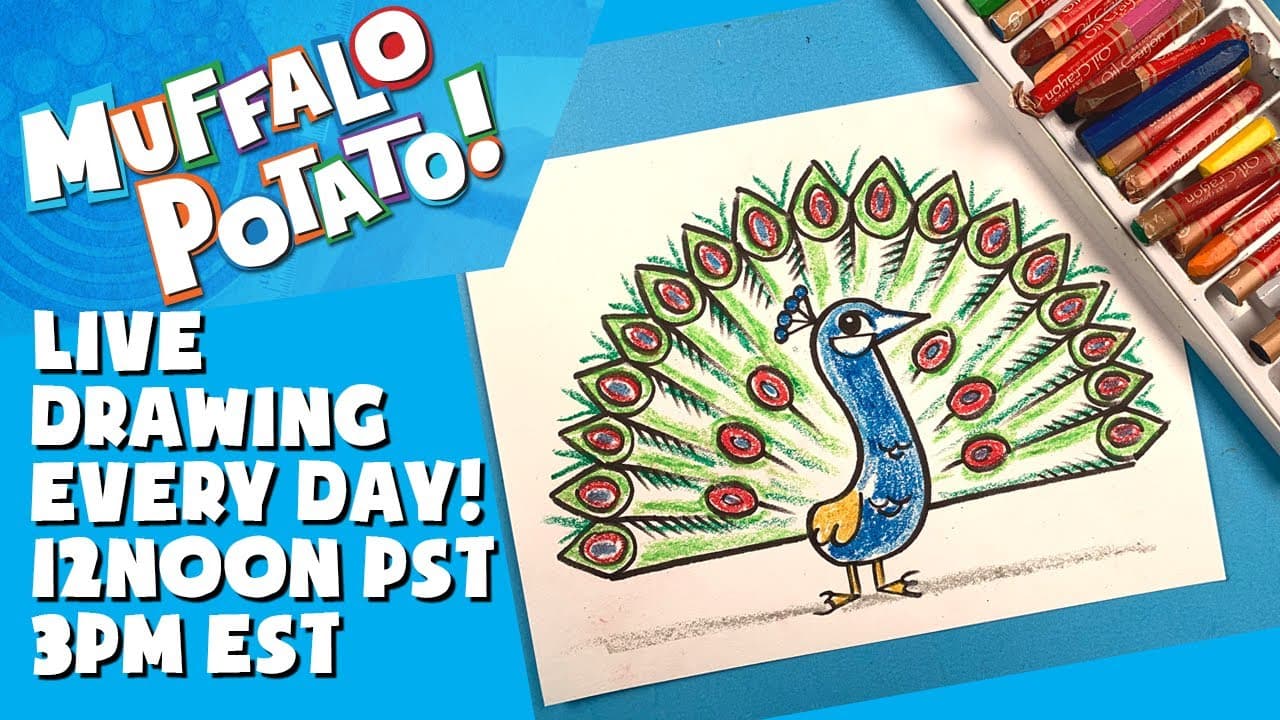 Preview of How To Draw a PEACOCK with MUFFALO POTATO