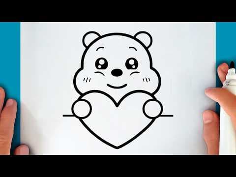 Preview of How to draw a CUTE TEDDY BEAR with a HEART