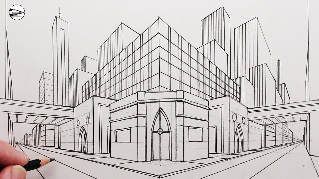 Preview of See How to Draw a City using Two-Point Perspective Fast