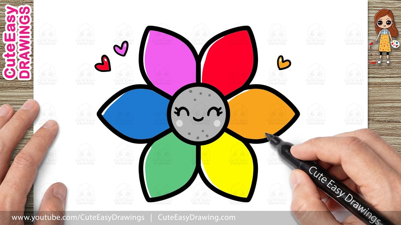 Preview of How to Draw a Cute Easy Flower | Flower Drawing for Kids and Toddlers!