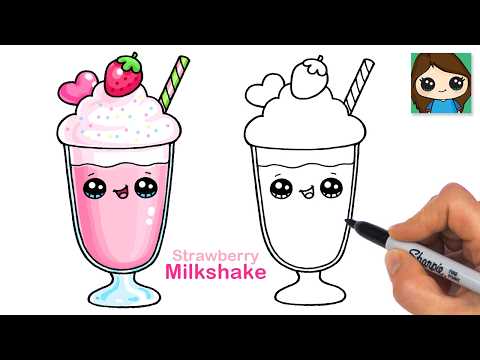 Preview of How to Draw a Strawberry Milkshake 🍓