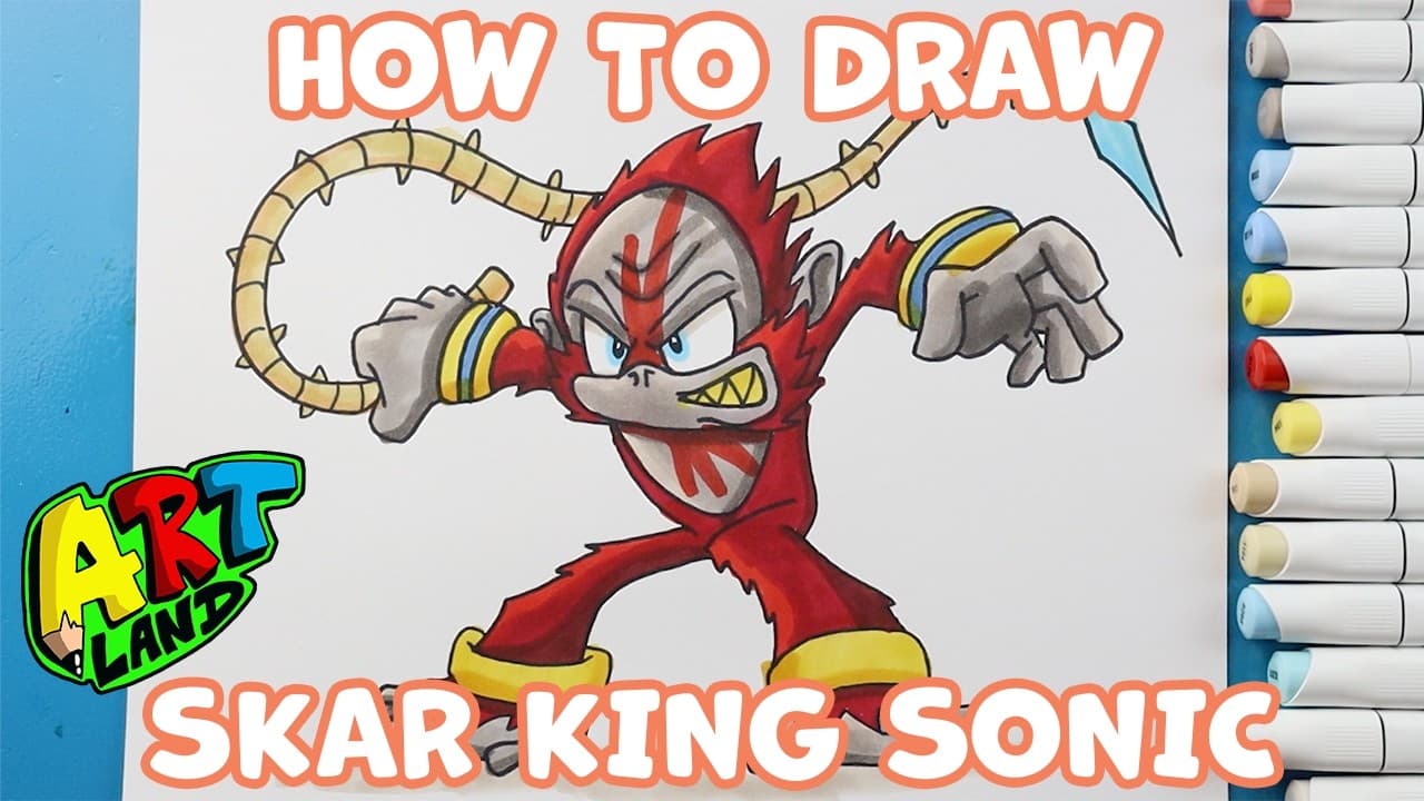 Preview of How to Draw Skar King in a Sonic the Hedgehog Style