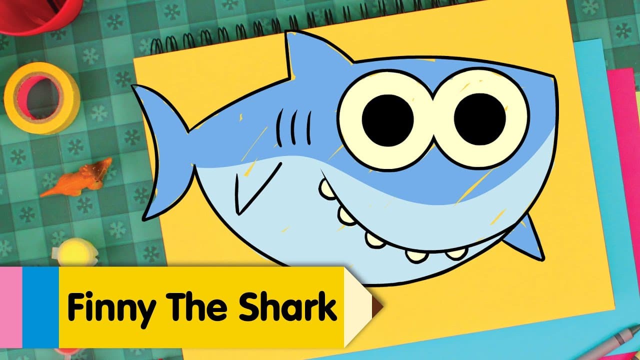 Preview of How To Draw Finny The Shark | Draw and Color Super Simple's Baby Shark
