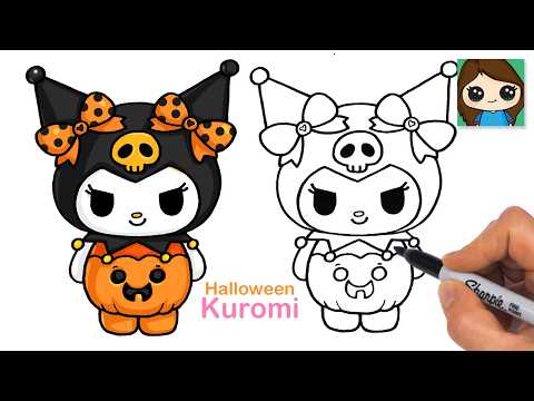Preview of How to Draw Kuromi Pumpkin 🎃 Sanrio Halloween Cute Drawing