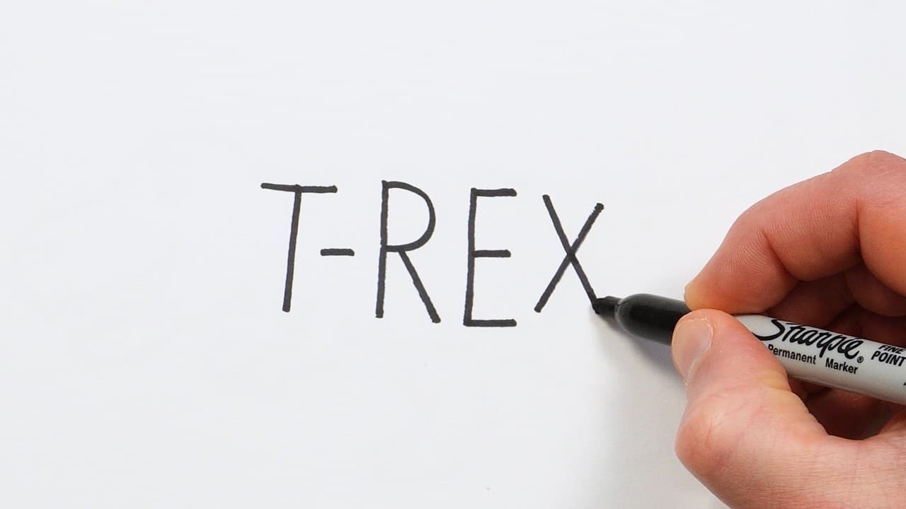 Preview of How to Draw a T-Rex from the Word 🦖 Super Easy Step-by-Step Tutorial!