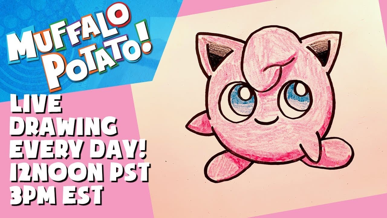 Preview of How To Draw JIGGLYPUFF from POKEMON! #withme MUFFALO POTATO