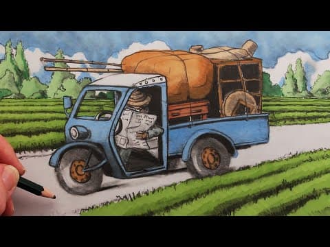 Preview of Totoro Truck Drawing Tutorial | Step by Step for Beginners