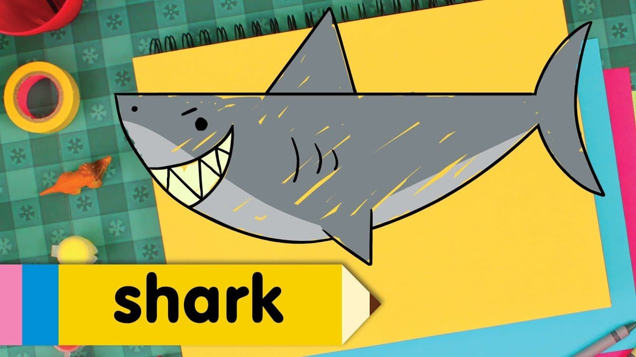 Preview of Learn How to Draw A Shark | Kids Drawing Lesson | Step By Step