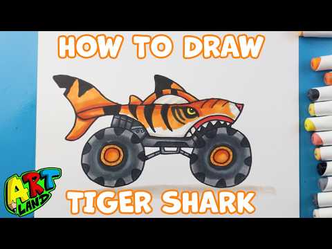 Preview of How to Draw Tiger Shark | Hot Wheels Monster Trucks