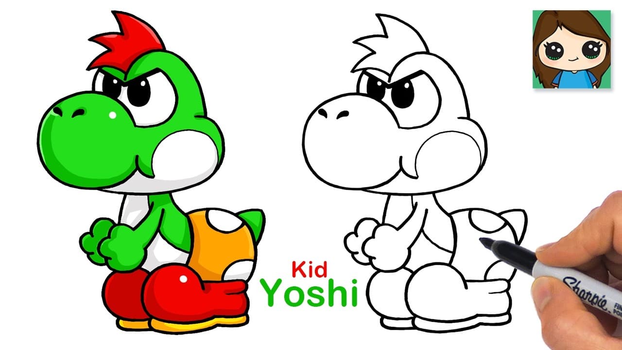 Preview of How to Draw Yoshi Kid | Paper Mario