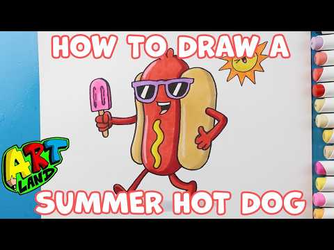 Preview of How to Draw a Summer Hot Dog