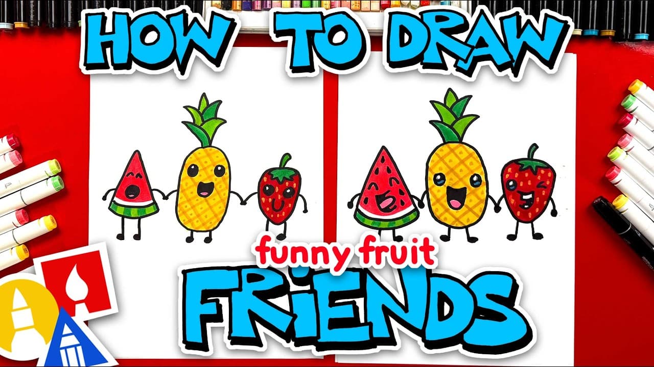 Preview of How To Draw Funny Fruit Friends