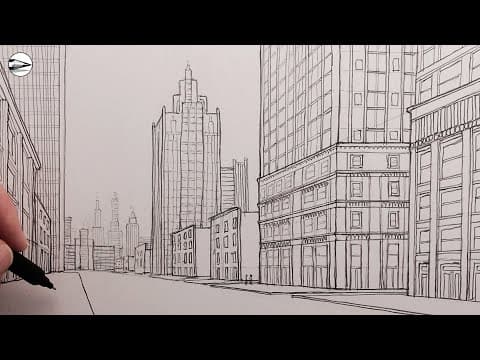 Preview of How to Draw a Realistic City Street in One-Point Perspective for Beginners