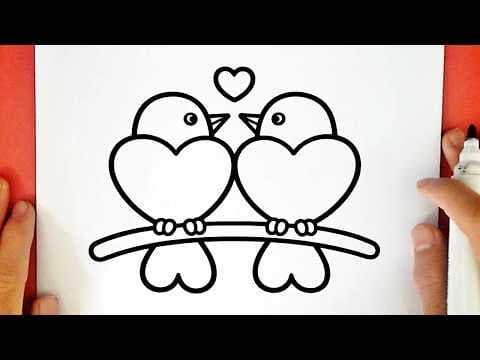 Preview of How to draw TWO LITTLE BIRDS IN LOVE