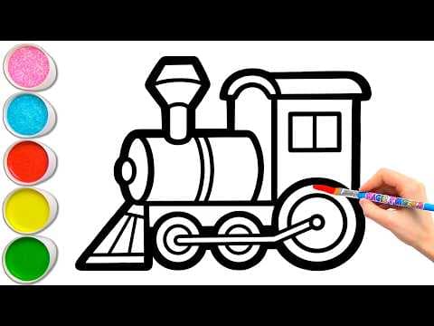 Preview of π¨π Mindful Coloring: Peaceful Train Station Scene π Organic Hand Drawing for Kids #443