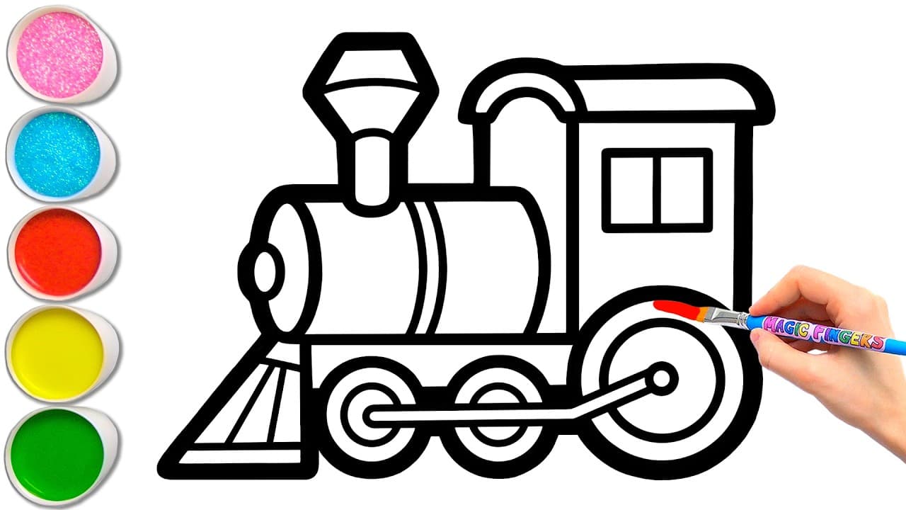 Preview of π¨π Mindful Coloring: Peaceful Train Station Scene π Organic Hand Drawing for Kids #443