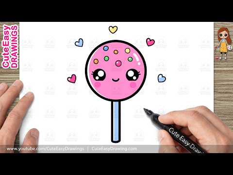 Preview of How to Draw a Cute Lollipop Easy | Lollipop Drawing for Kids and Toddlers!