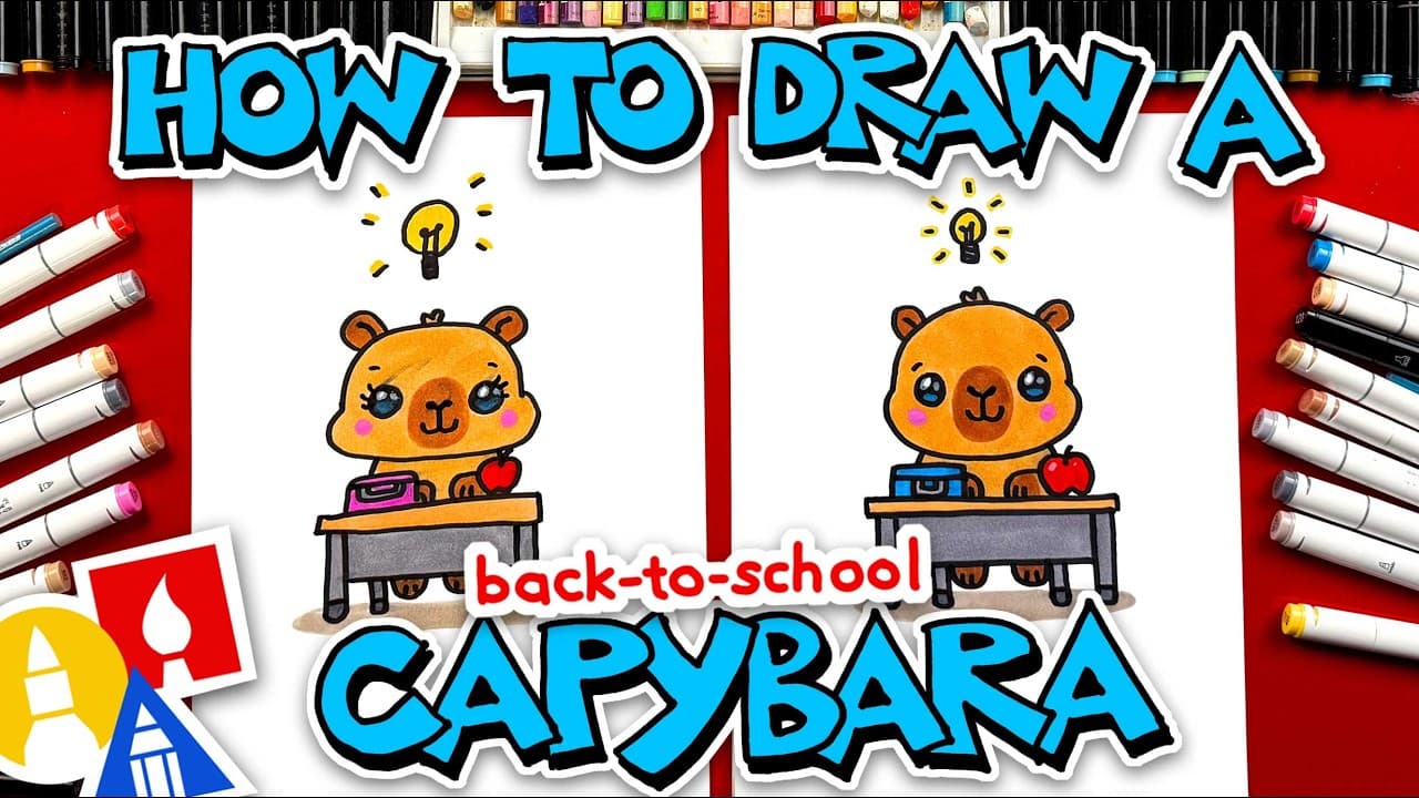 Preview of How To Draw Back-To-School Capybara Bean