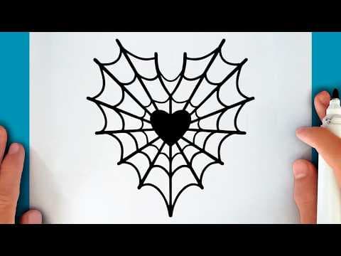 Preview of How to draw a HEART SPIDER WEB