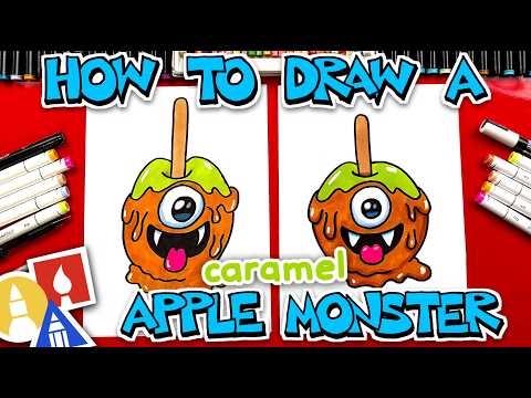 Preview of How To Draw A Caramel Apple Monster