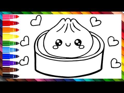 Preview of Draw and Color a Cute Squishy Dumpling π₯π Drawings for Kids