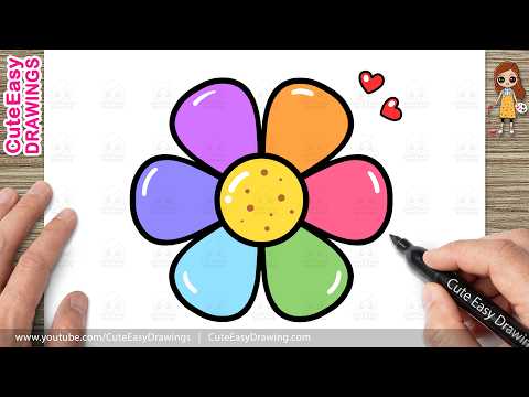 Preview of How to Draw a Cute Flower | Easy Flower Drawing for Kids and Toddlers!
