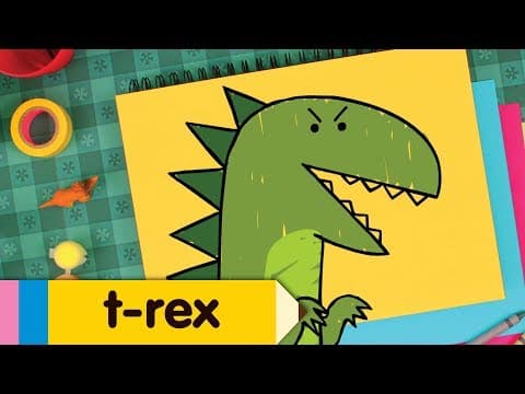 Preview of How to Draw A T-Rex | Dinosaur Drawing Lesson for Kids | Step By Step
