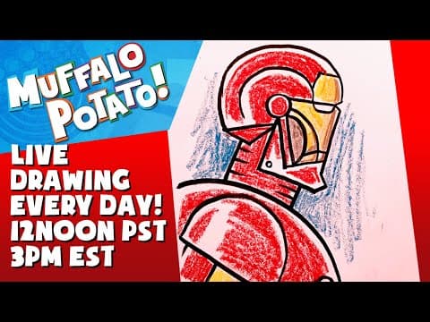 Preview of How To Draw IRON MAN from AVENGERS! #withme MUFFALO POTATO