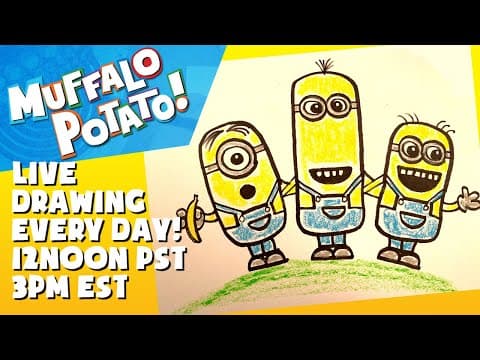 Preview of How To Draw the MINIONS from DESPICABLE ME with MUFFALO POTATO
