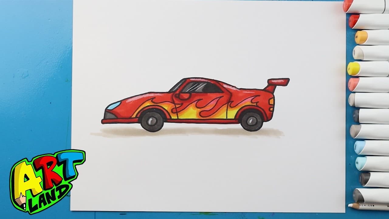Preview of How to Draw a Red Race Car