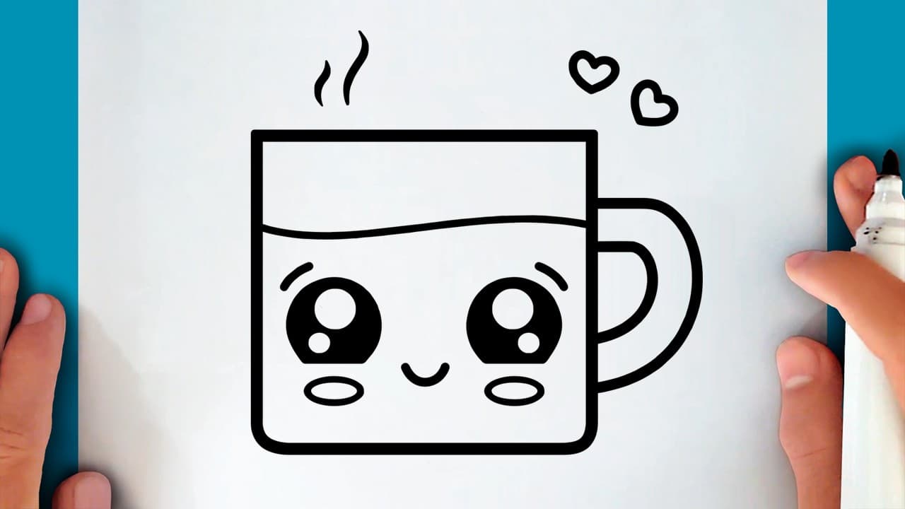 Preview of How to draw a CUTE COFFEE or CHOCOLATE CUP