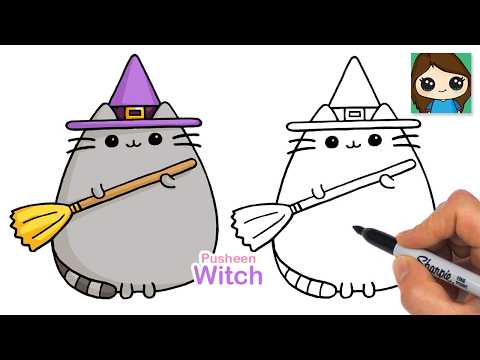 Preview of How to Draw a Cat Witch | Pusheen Halloween