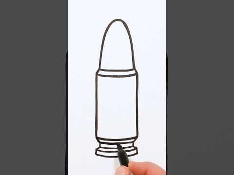 Preview of How to Draw Bullet | Step by Step Tutorial #art #drawing #howtodraw #bullet #arttutorial