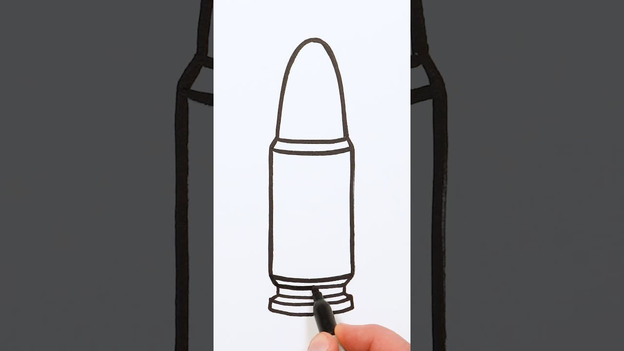 Preview of How to Draw Bullet | Step by Step Tutorial #art #drawing #howtodraw #bullet #arttutorial