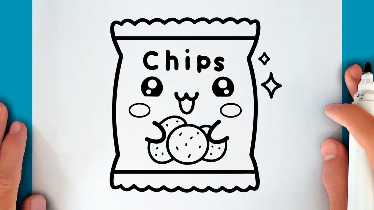 Preview of How to draw a CUTE BAG OF CHIPS