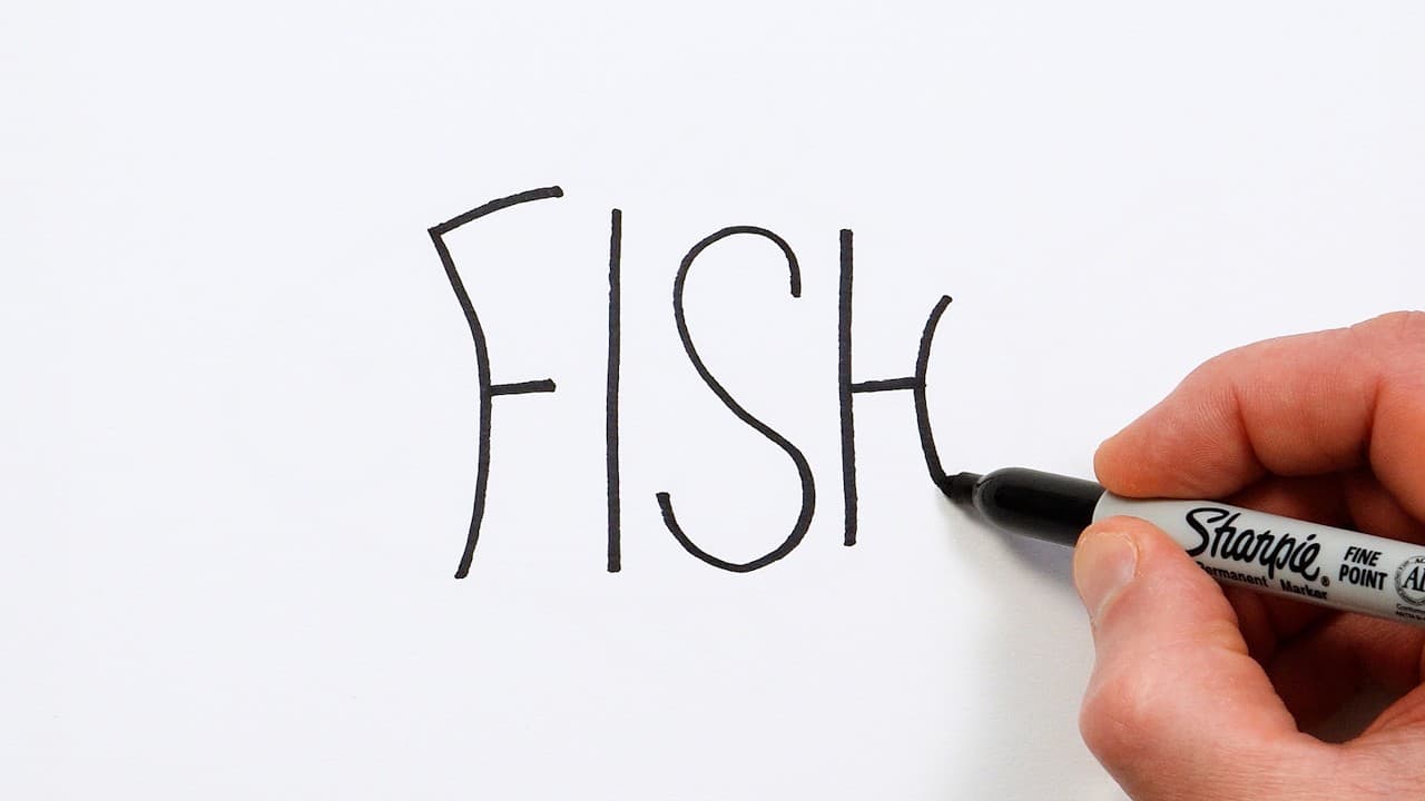 Preview of How to Draw a Fish from the Word π Super Easy Step-by-Step Tutorial!