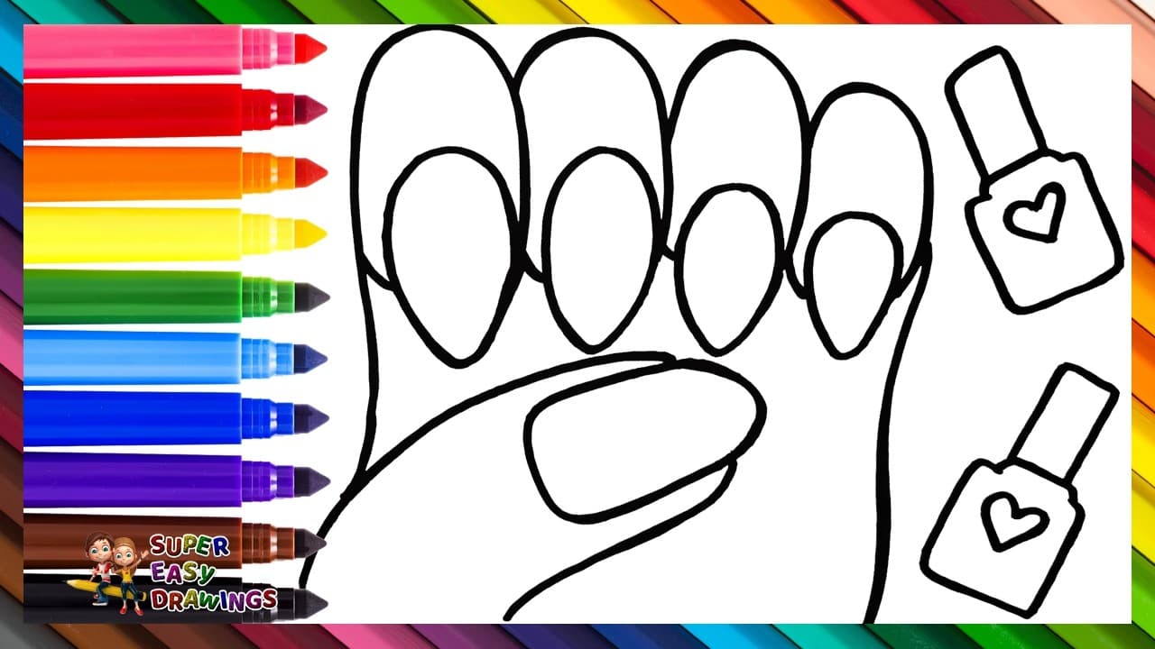 Preview of Draw And Color A Hand With Rainbow Nailpolish π
π Drawings For Kids