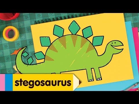 Preview of How To Draw A Stegosaurus | Simple Drawing Lesson for Kids | Step By Step