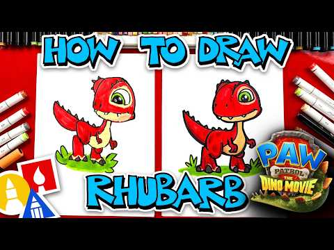 Preview of How To Draw Rhubarb From Paw Patrol The Dino Movie