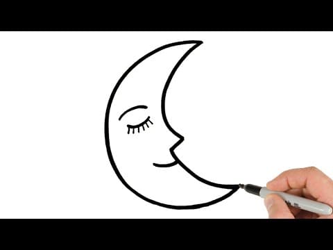 Preview of How to Draw Moon | Super Easy Step-by-Step Tutorial!