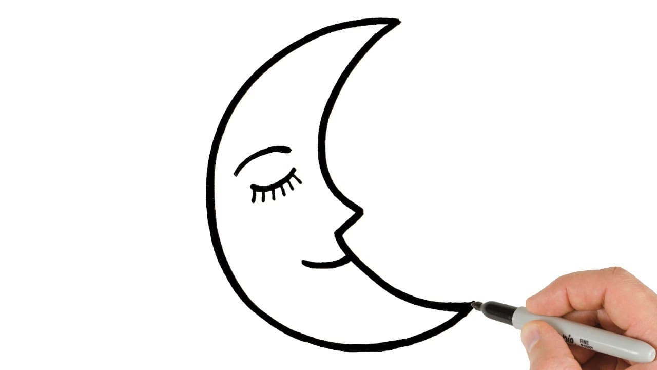 Preview of How to Draw Moon | Super Easy Step-by-Step Tutorial!