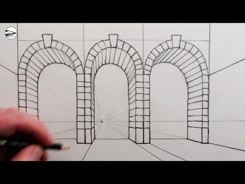 Preview of How to Draw Arches using One-Point Perspective: Narrated Drawing Tutorial