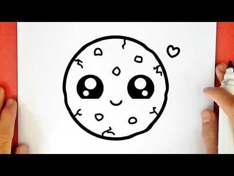 Preview of How to draw a CUTE CHOCO CHIP COOKIE