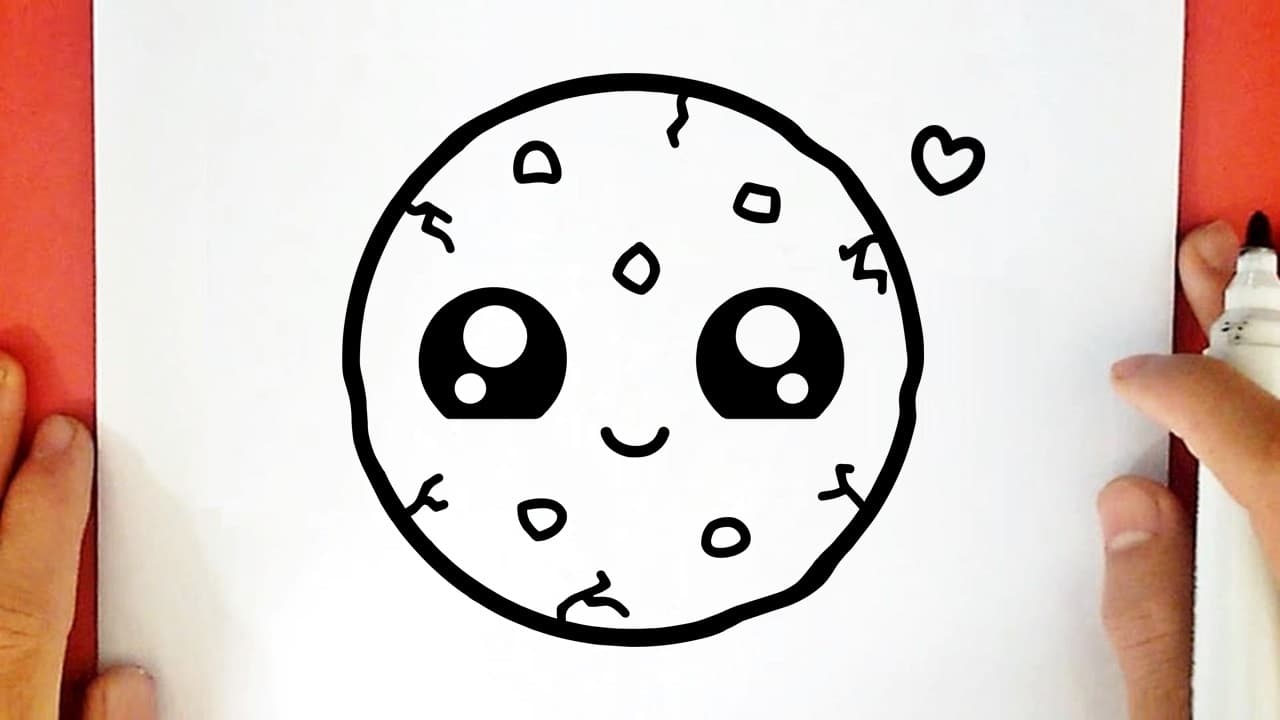 Preview of How to draw a CUTE CHOCO CHIP COOKIE