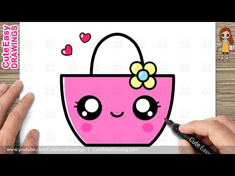 Preview of How to Draw a Cute Shopping Bag with Flower | Easy Drawing for Kids - 10
