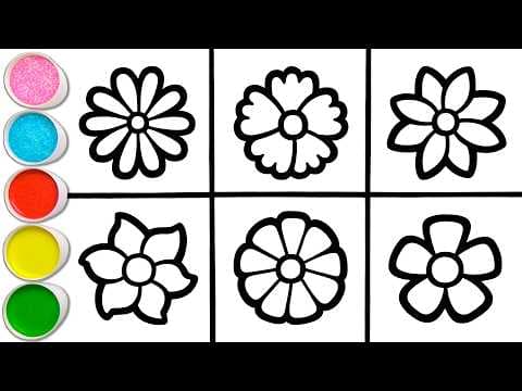 Preview of πΈπΌπΊ 6 Beautiful Flowers Drawing & Coloring | Mindful Art to Improve Focus #433